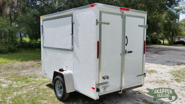 South Georgia Cargo 6x10 SA Concession Trailer - White, Double Doors, Side Door, Extra Height, Flat Front - Image 3
