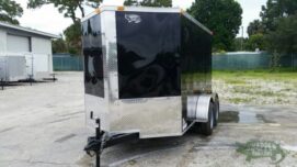 Alternative view of South Georgia Cargo Custom 6x10 TA Trailer - Black, Ramp, Side Door, Electrical Package, Side Vents, D-Rings