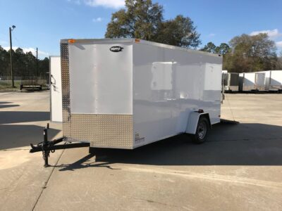 South Georgia Cargo 7x12 SA Trailer - White, Ramp, Side Door - Image 2