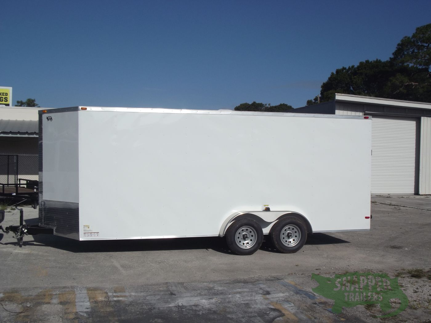 South Georgia Cargo 7x16 TA Trailer - White 030, Ramp, Side Door - Image 3