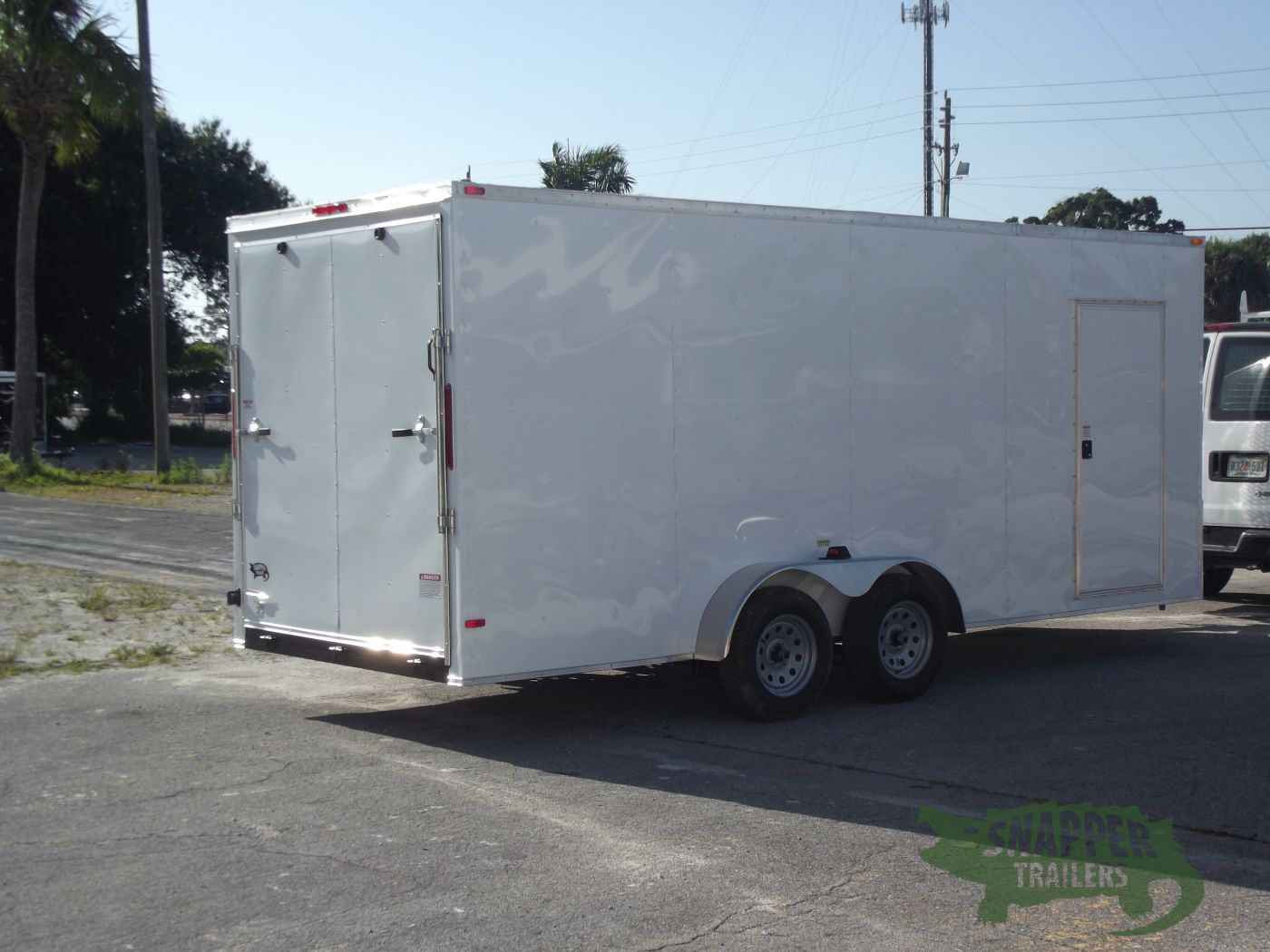 South Georgia Cargo 7x16 TA Trailer - White 030, Ramp, Side Door - Image 9