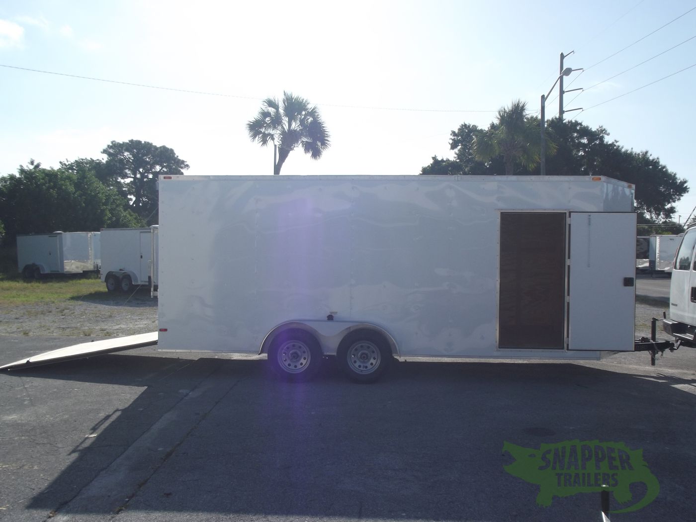 South Georgia Cargo 7x16 TA Trailer - White 030, Ramp, Side Door - Image 10