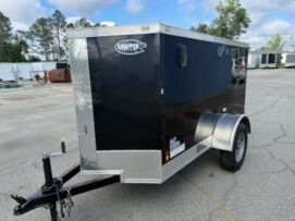 Alternative view of Douglas Trailers  4x8SA - Blk, SD, NS, 6 ATP Wrap, .75in Plywood Walls