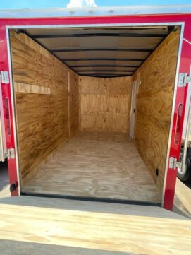 Alternative view of Diamond Cargo 6x12 SA Trailer - Red, Ramp, Side Door, Extra Height, Insulated