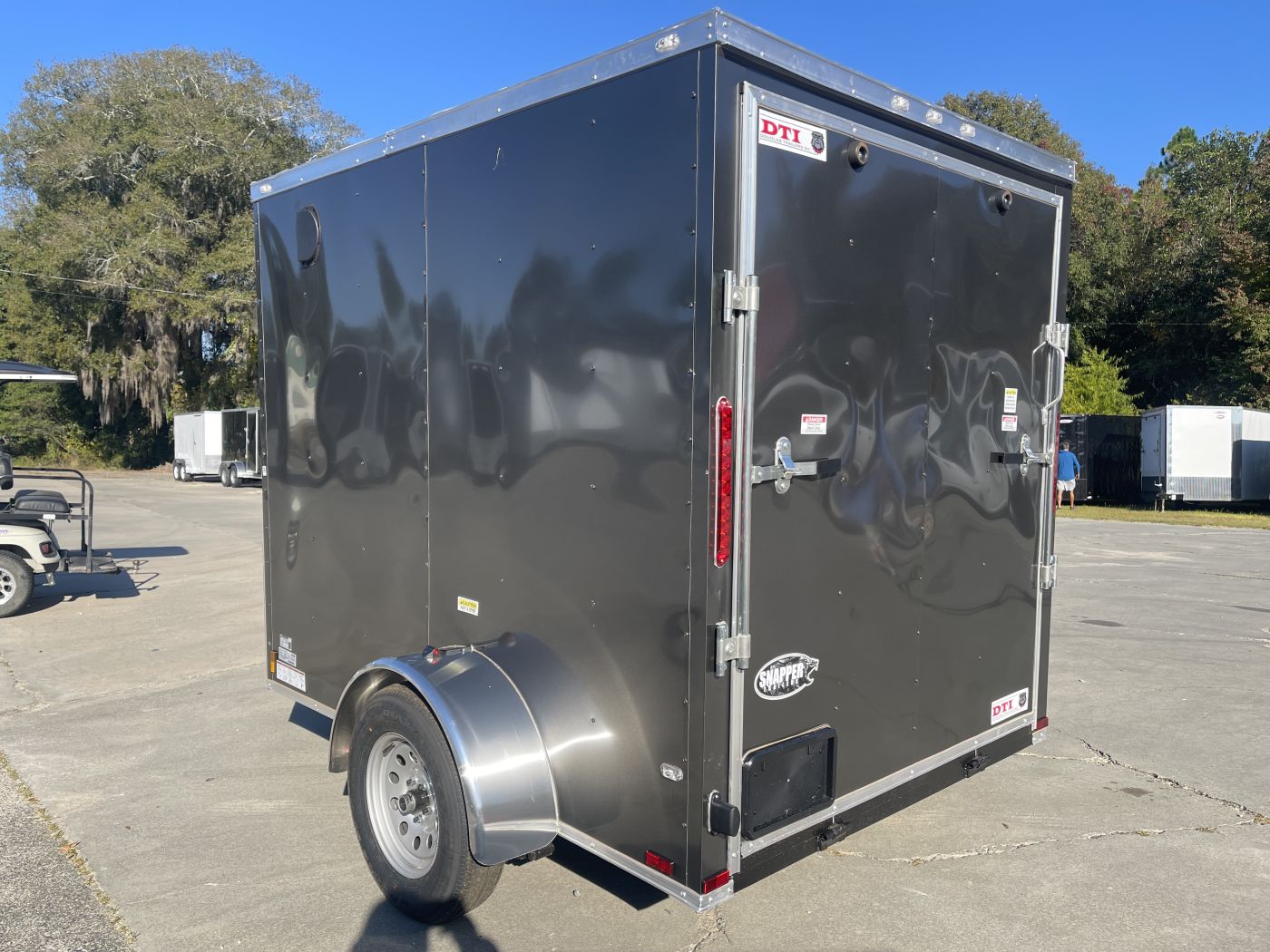 Douglas Trailers 6x8 SA Trailer - Black, Ramp, Side Door - Image 4