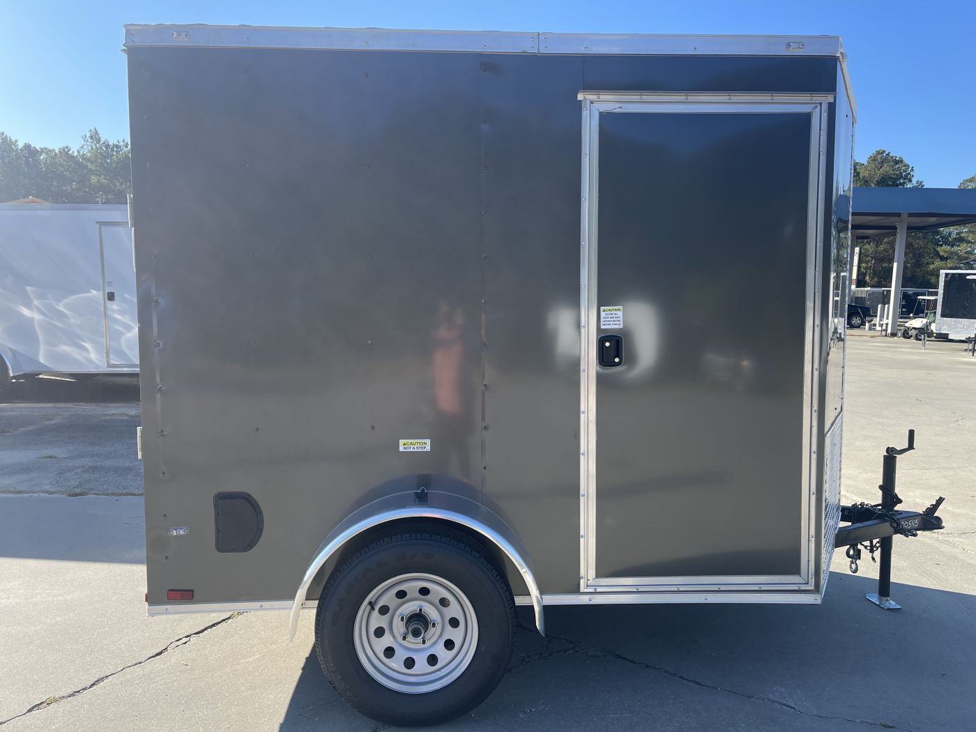 Douglas Trailers 6x8 SA Trailer - Black, Ramp, Side Door