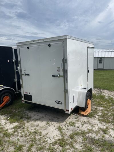 Douglas Trailers 6x8 SA Trailer - White, Ramp, Side Door - Image 7