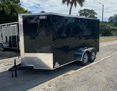 Douglas Trailers 7x14 TA Trailer - Black, Rear Ramp, Side Door - Image 2