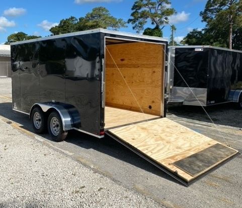 Douglas Trailers 7x14 TA Trailer - Black, Rear Ramp, Side Door - Image 4