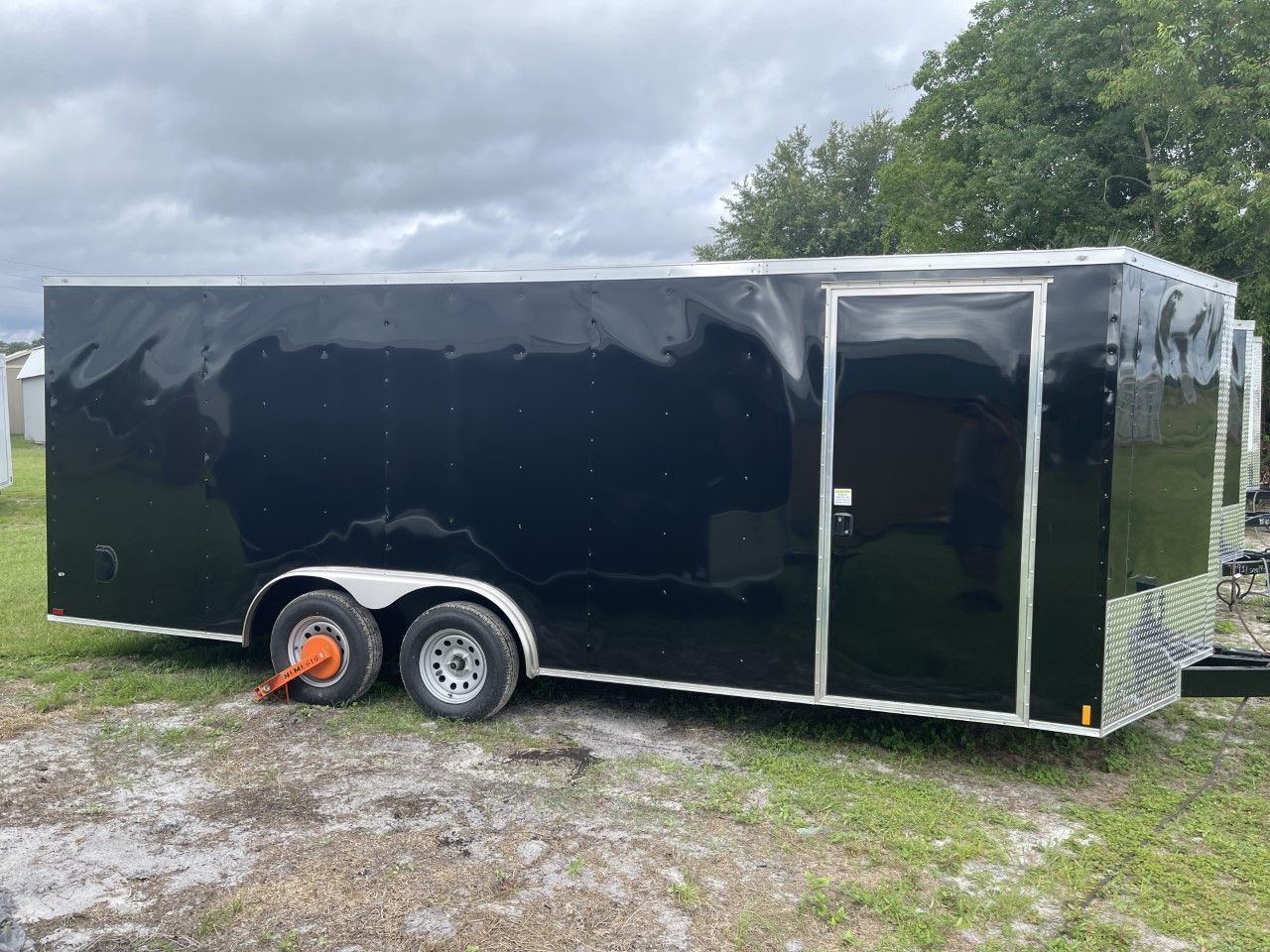 Douglas Trailers 7x14 TA Trailer - Black, Rear Ramp, Side Door