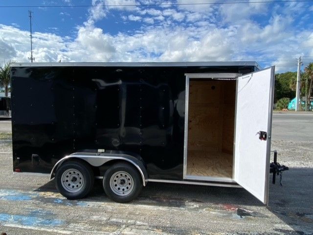 Douglas Trailers 7x14 TA Trailer - Black, Rear Ramp, Side Door - Image 9