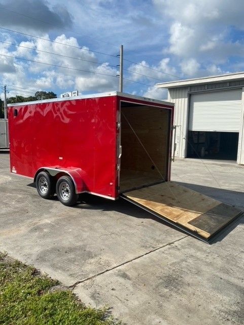 Douglas Trailers 7x14 TA Trailer - Red, Ramp, Side Door - Image 4
