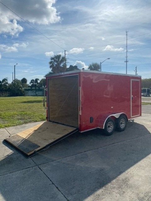 Douglas Trailers 7x14 TA Trailer - Red, Ramp, Side Door - Image 7