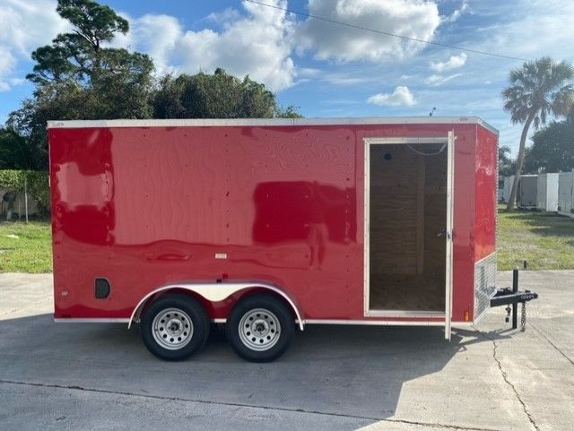 Douglas Trailers 7x14 TA Trailer - Red, Ramp, Side Door - Image 8