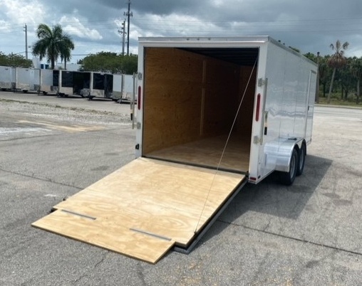 Douglas Trailers 7x16 TA Trailer - White, Ramp, Side Door - Image 7