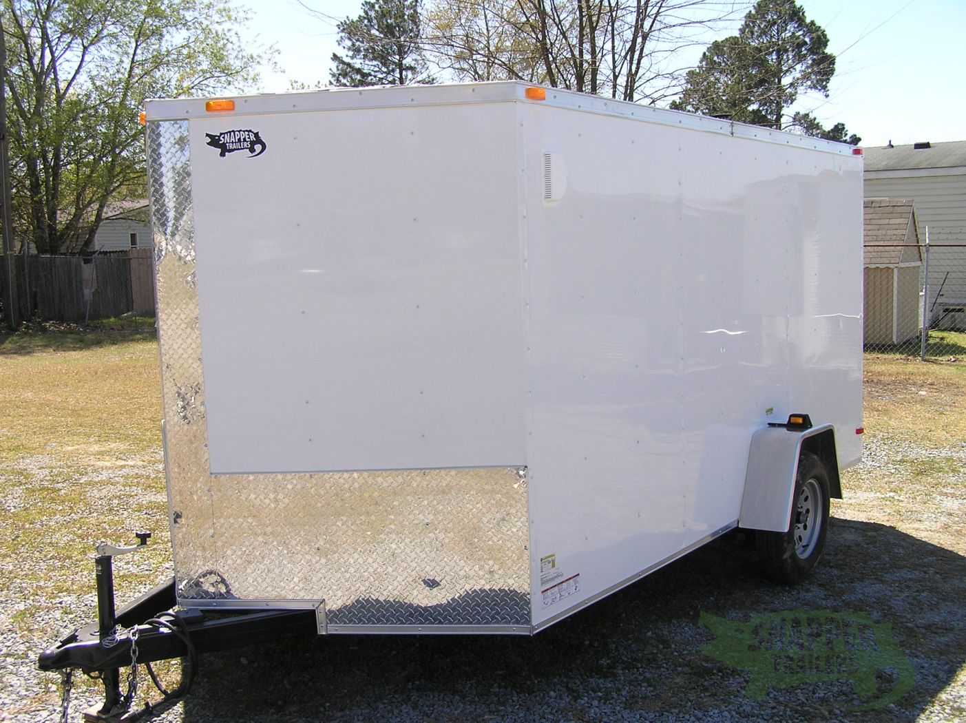 South Georgia Cargo Custom 7x12 SA Trailer - White, Ramp, Side Door, Side Vents, Stabilizer Jacks, D-Rings - Image 2