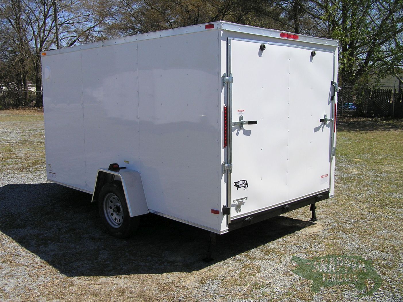 South Georgia Cargo Custom 7x12 SA Trailer - White, Ramp, Side Door, Side Vents, Stabilizer Jacks, D-Rings - Image 5