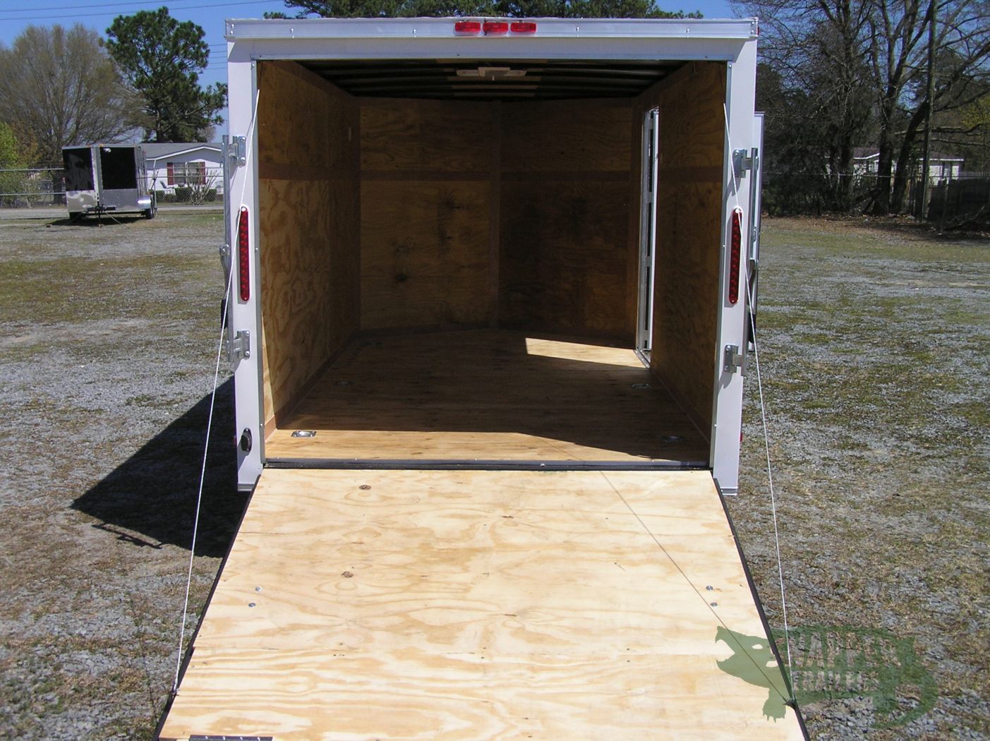 South Georgia Cargo Custom 7x12 SA Trailer - White, Ramp, Side Door, Side Vents, Stabilizer Jacks, D-Rings - Image 6