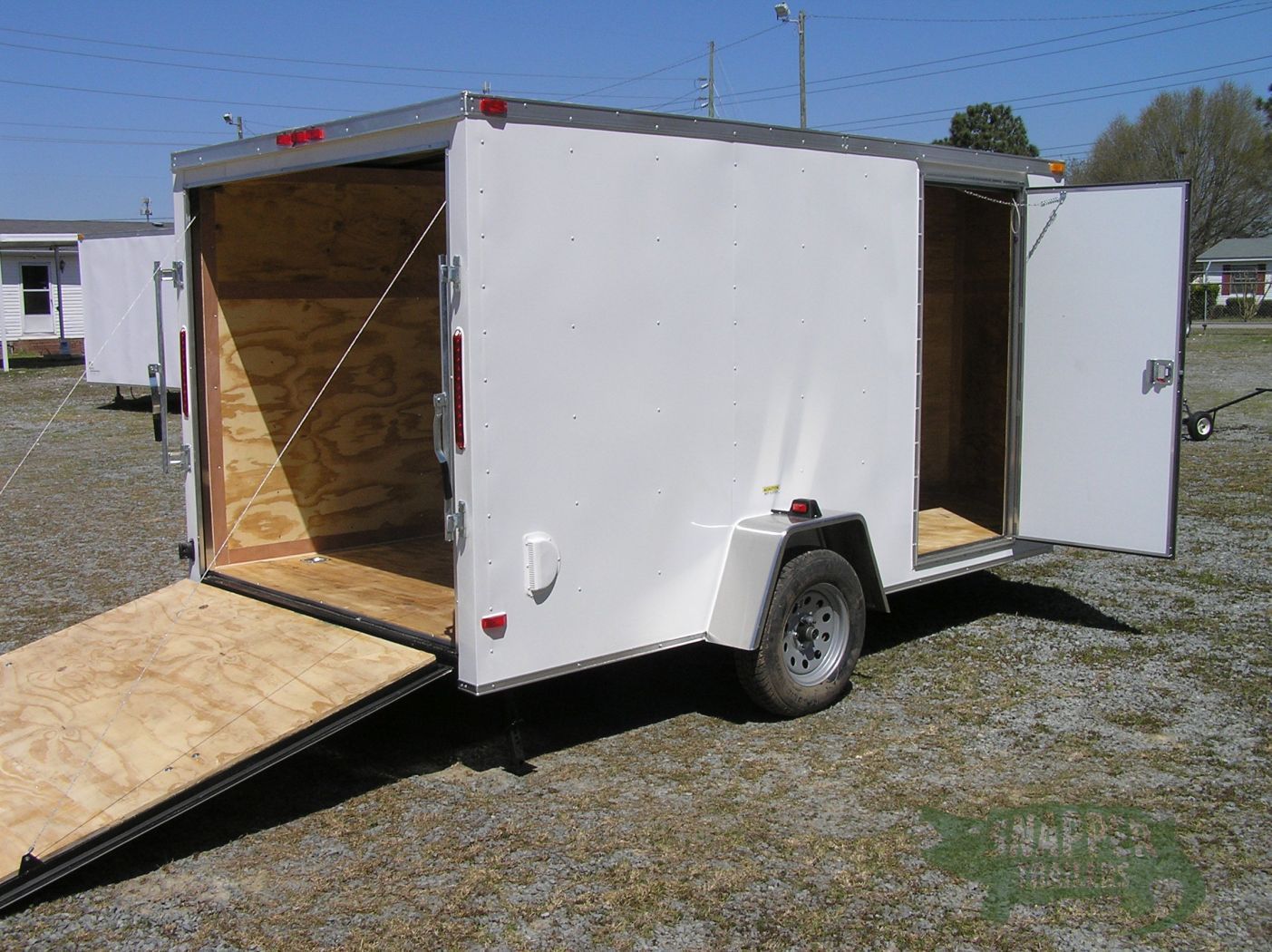 South Georgia Cargo Custom 7x12 SA Trailer - White, Ramp, Side Door, Side Vents, Stabilizer Jacks, D-Rings - Image 8