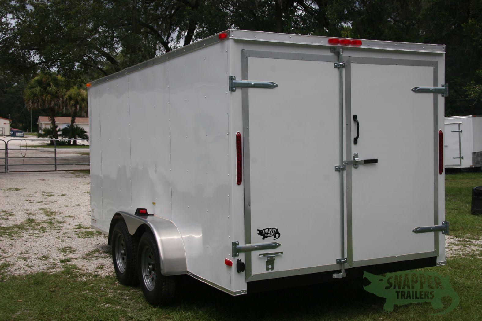 South Georgia Cargo 7x14 TA Trailer - White, Double Doors, Side Door - Image 2