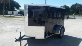 Alternative view of Quality Cargo 5x8 SA Trailer - Black, Ramp, Side Door, Side Vents