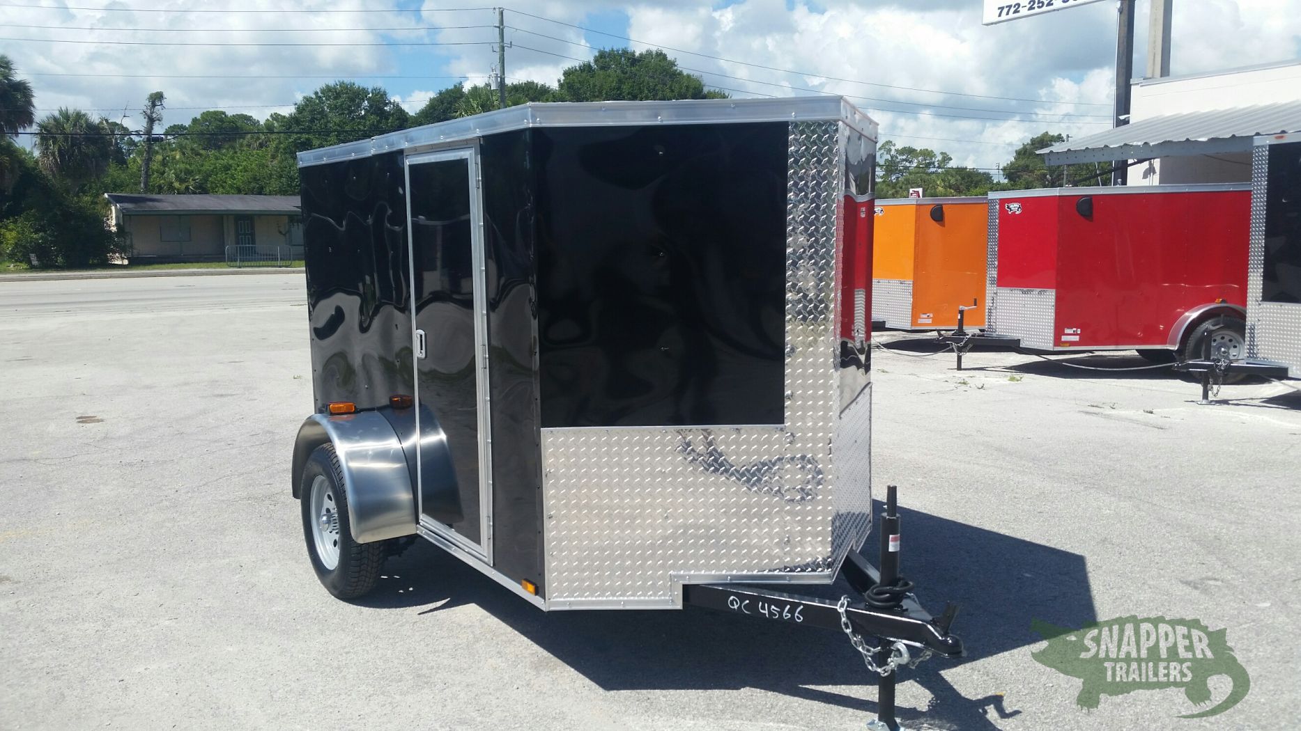 Quality Cargo 5x8 SA Trailer - Black, Ramp, Side Door, Side Vents - Image 13