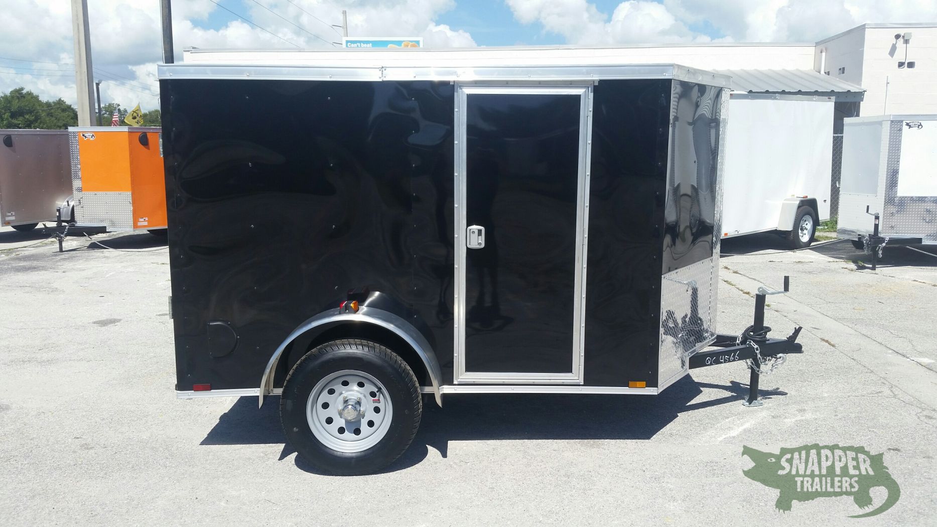 Quality Cargo 5x8 SA Trailer - Black, Ramp, Side Door, Side Vents