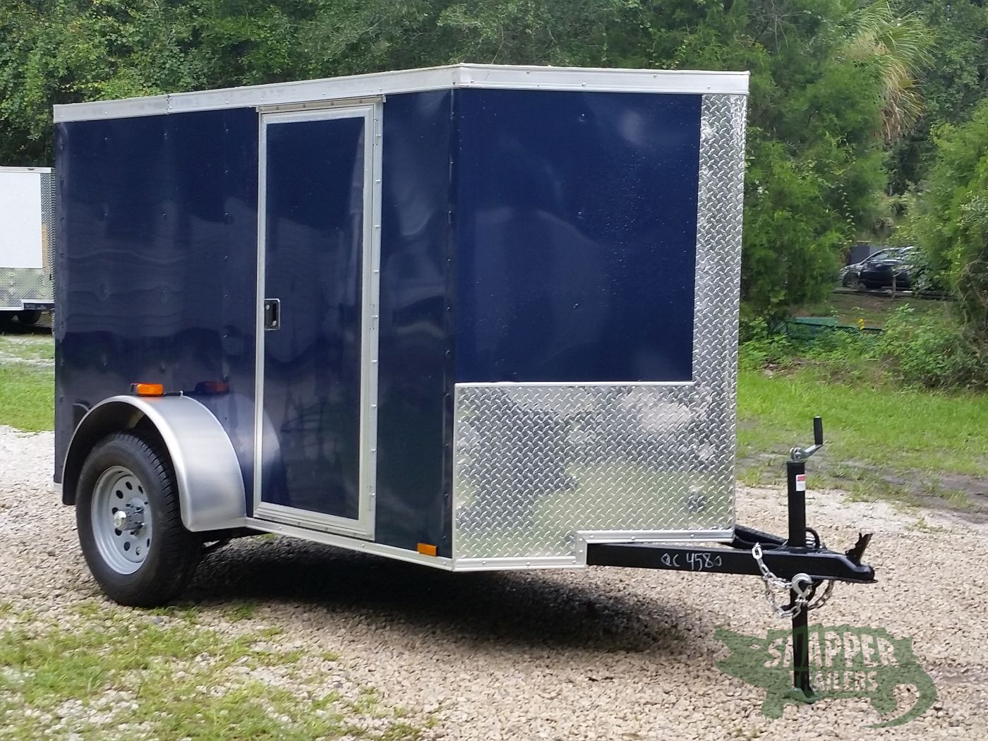 Quality Cargo 5x8 SA Trailer - Blue, Ramp, Side Door, Side Vents - Image 13