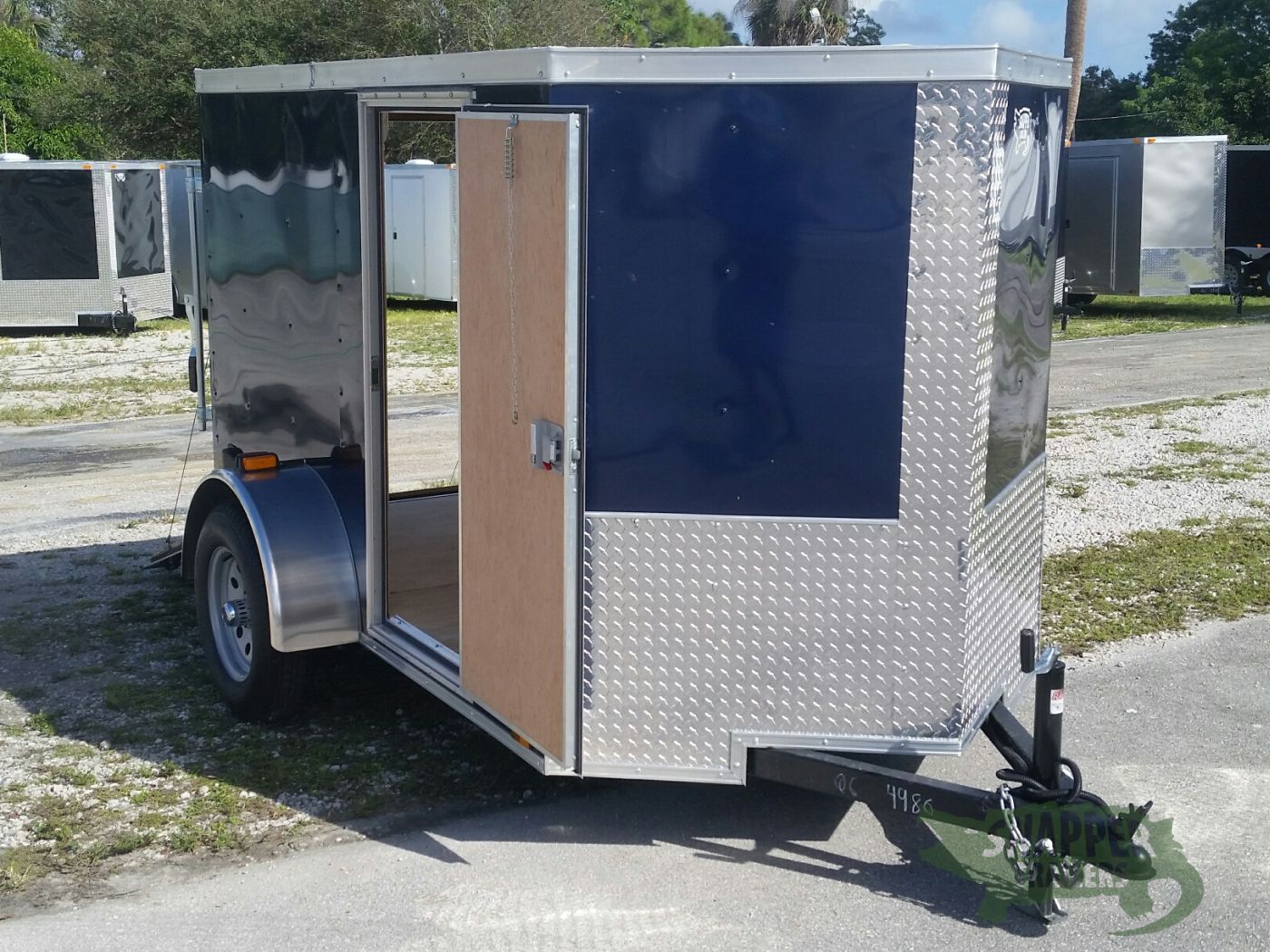 Quality Cargo 5x8 SA Trailer - Blue, Ramp, Side Door, Side Vents - Image 12