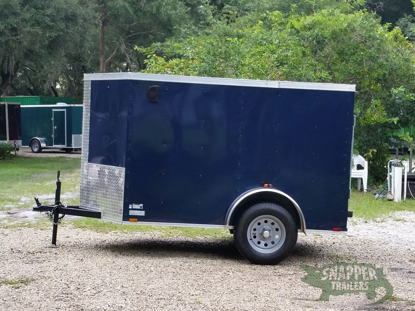 Quality Cargo 5x8 SA Trailer - Blue, Ramp, Side Door, Side Vents - Image 3