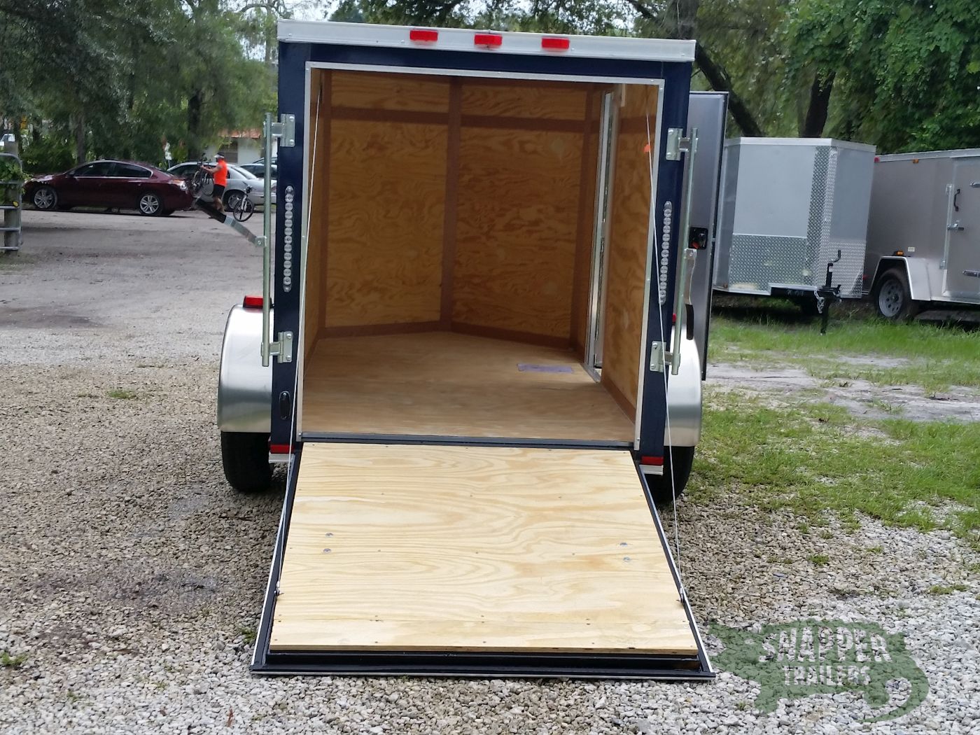 Quality Cargo 5x8 SA Trailer - Blue, Ramp, Side Door, Side Vents - Image 6