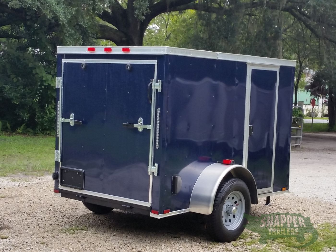 Quality Cargo 5x8 SA Trailer - Blue, Ramp, Side Door, Side Vents - Image 9
