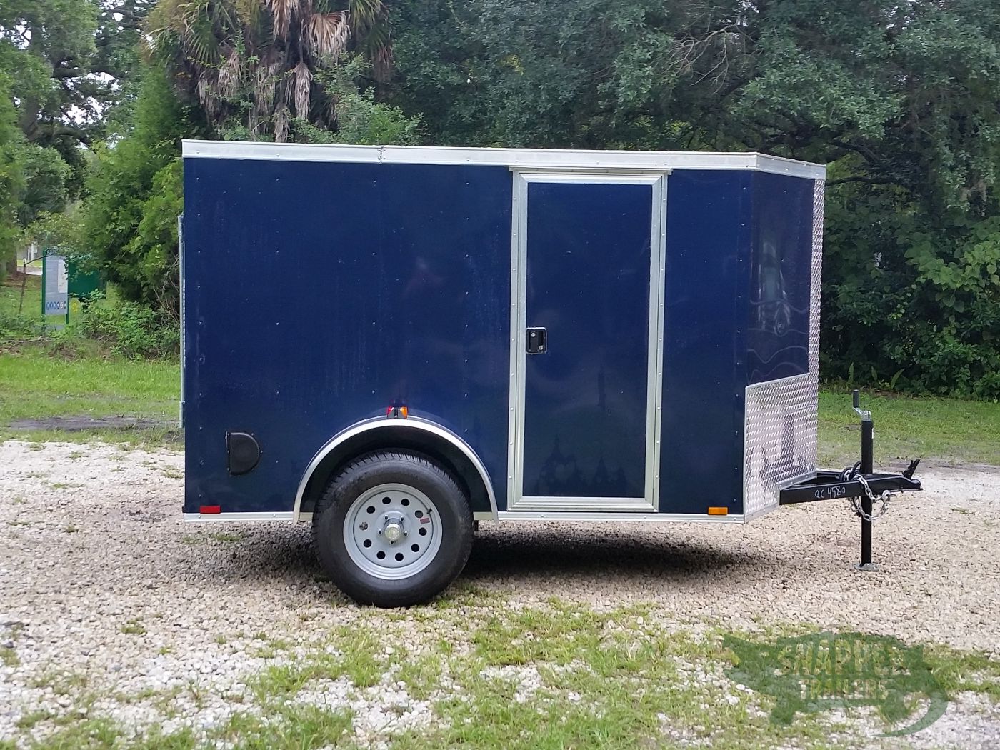 Quality Cargo 5x8 SA Trailer - Blue, Ramp, Side Door, Side Vents