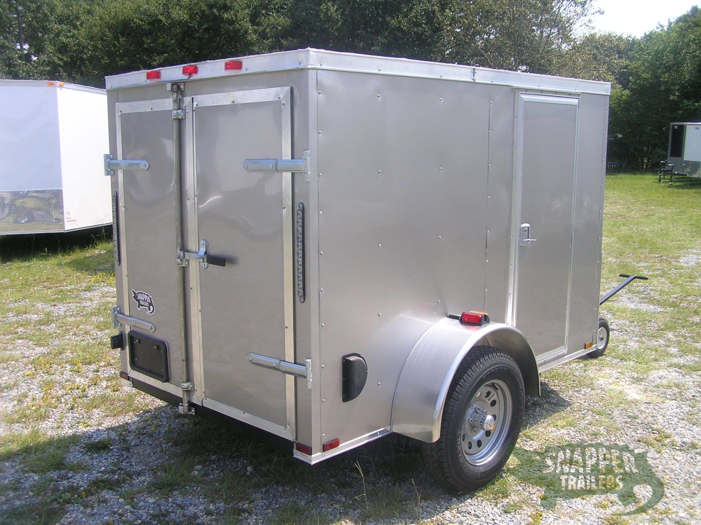 Quality Cargo 5x8 SA Trailer - Champagne, Double Doors, Side Door, Side Vents - Image 9