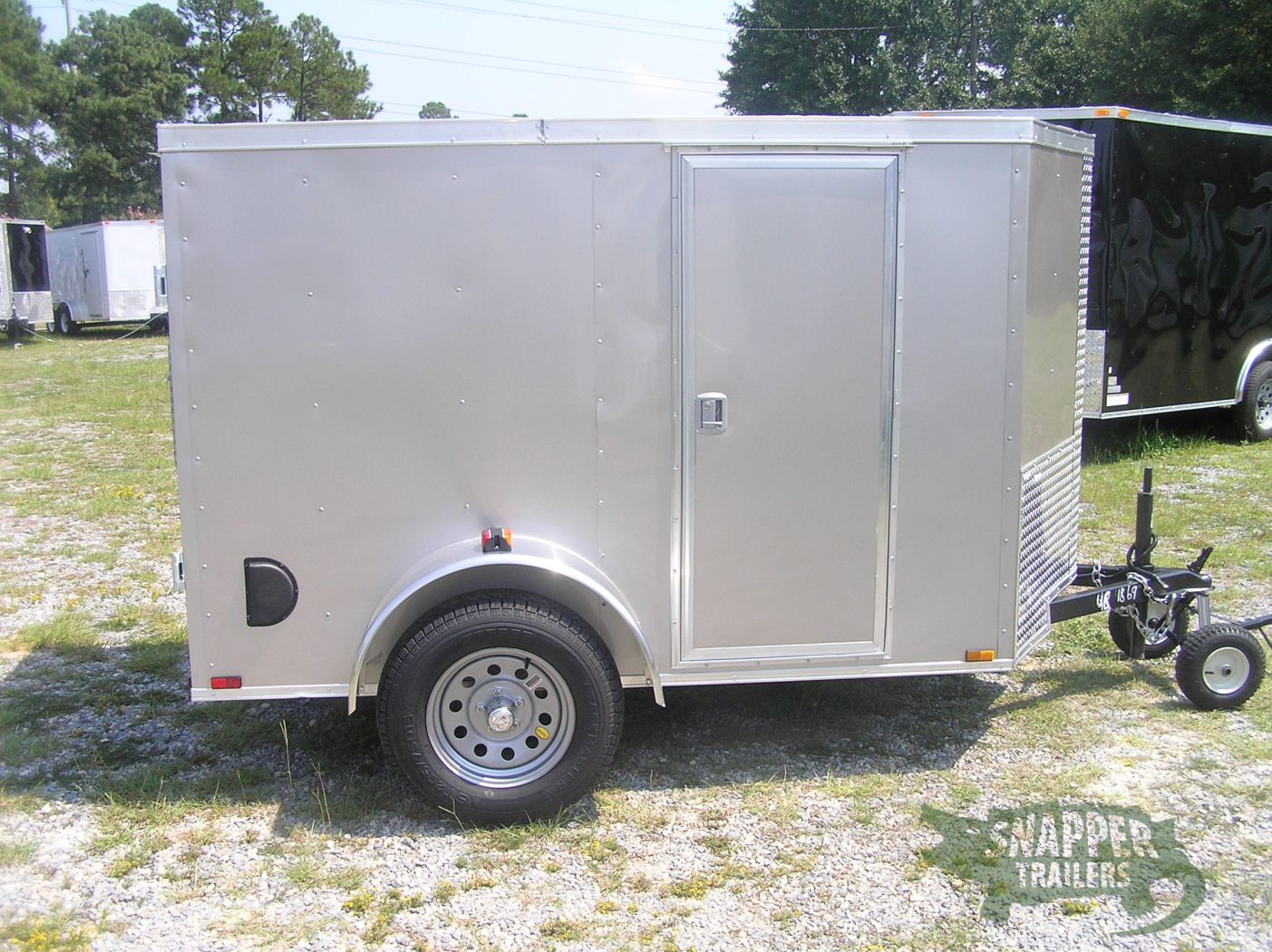 Quality Cargo 5x8 SA Trailer - Champagne, Double Doors, Side Door, Side Vents