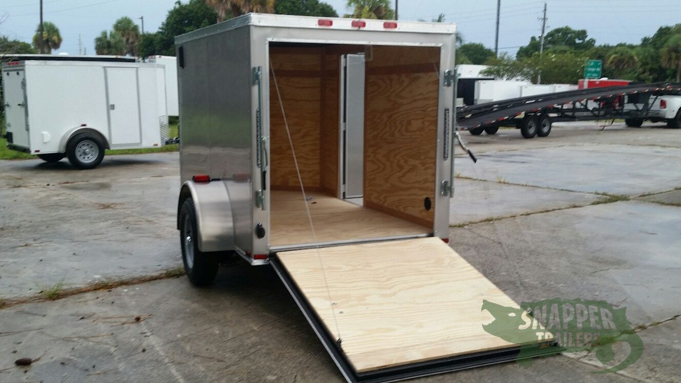 Quality Cargo 5x8 SA Trailer - Champagne, Ramp, Side Door, Side Vents - Image 4