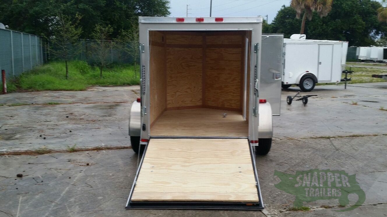 Quality Cargo 5x8 SA Trailer - Champagne, Ramp, Side Door, Side Vents - Image 6
