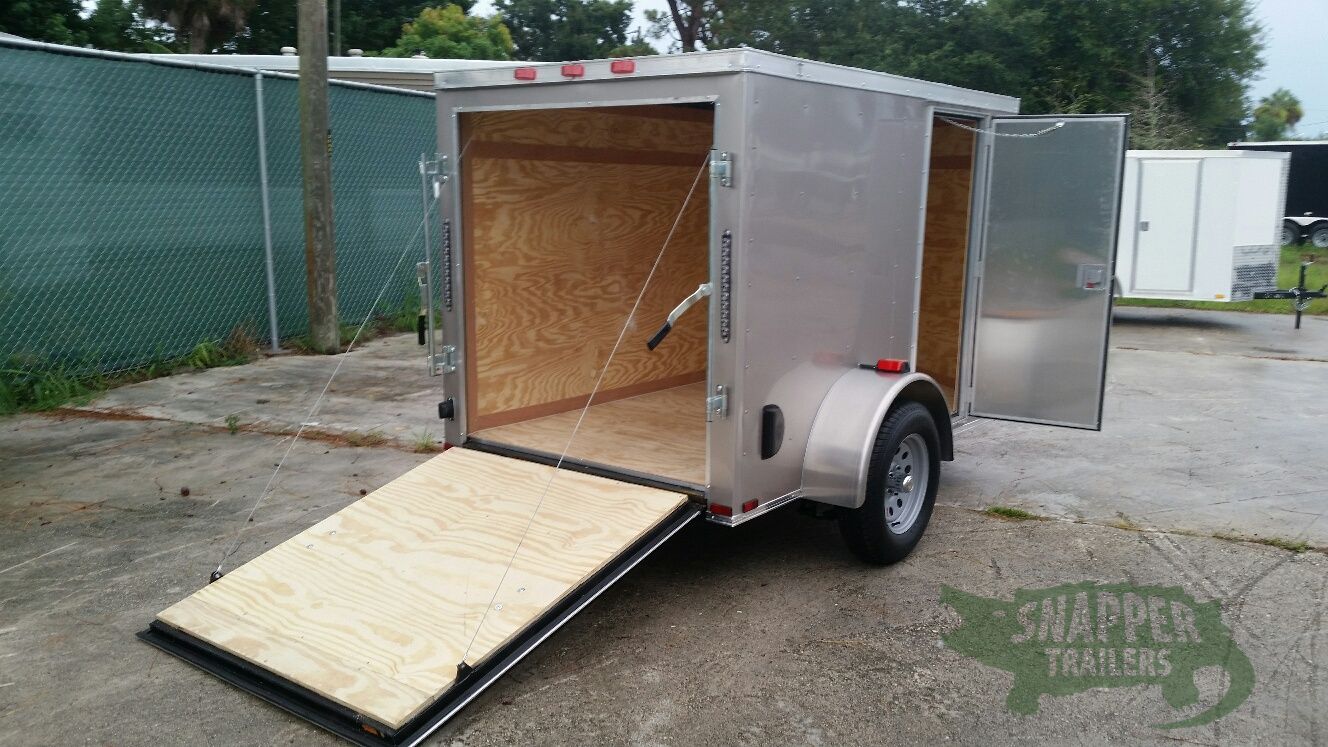 Quality Cargo 5x8 SA Trailer - Champagne, Ramp, Side Door, Side Vents - Image 8