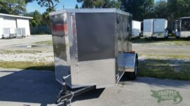 Alternative view of Quality Cargo 5x8 SA Trailer - Charcoal Gray, Ramp, Side Door, Side Vents