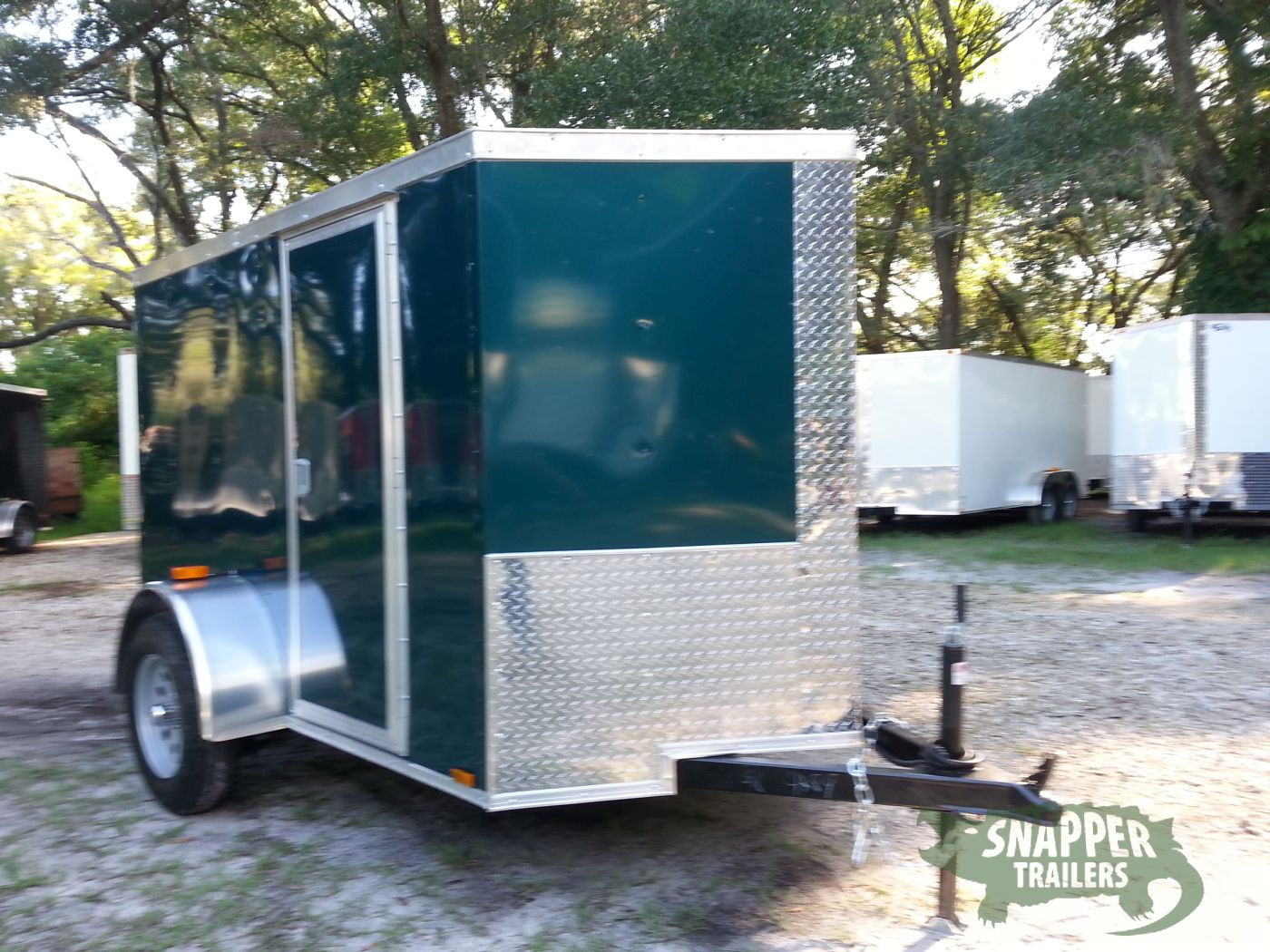 Quality Cargo 5x8 SA Trailer - Green, Ramp, Side Door, Side Vents - Image 14