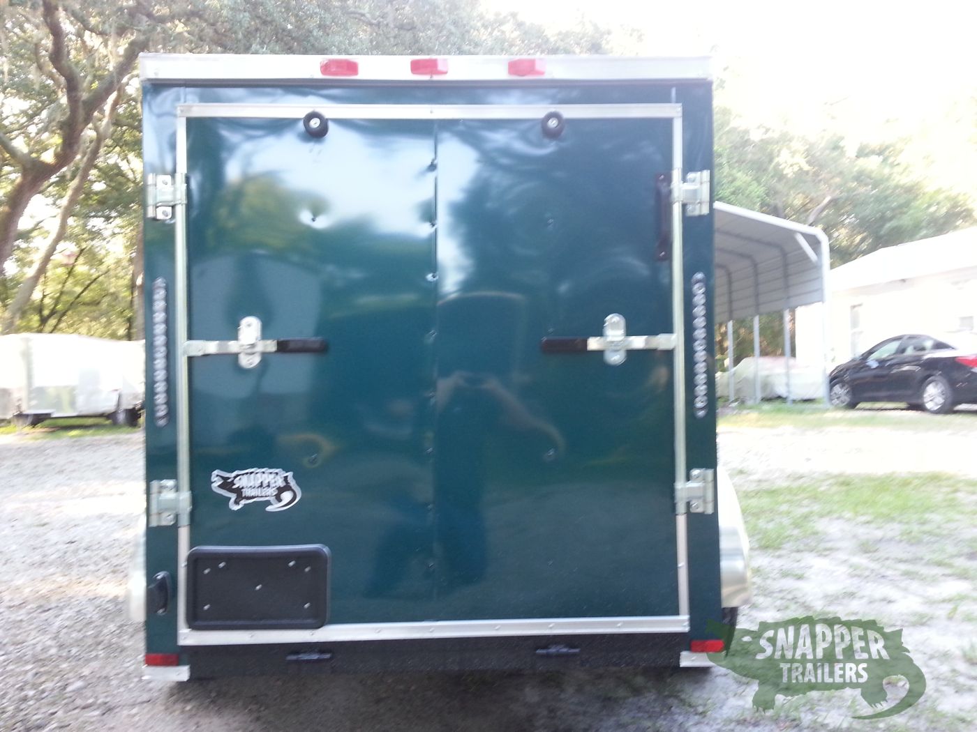 Quality Cargo 5x8 SA Trailer - Green, Ramp, Side Door, Side Vents - Image 8