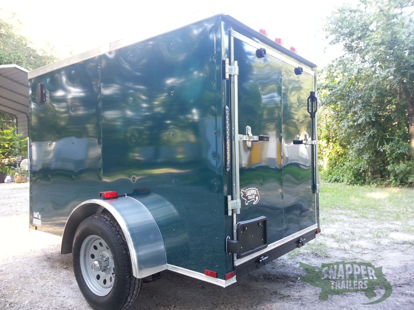 Quality Cargo 5x8 SA Trailer - Green, Ramp, Side Door, Side Vents - Image 6
