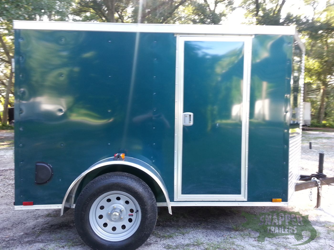 Quality Cargo 5x8 SA Trailer - Green, Ramp, Side Door, Side Vents