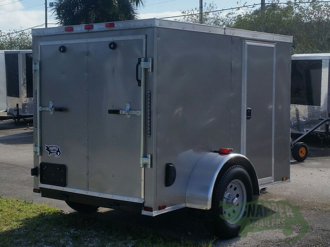 Quality Cargo 5x8 SA Trailer - Pewter, Ramp, Side Door, Side Vents - Image 9