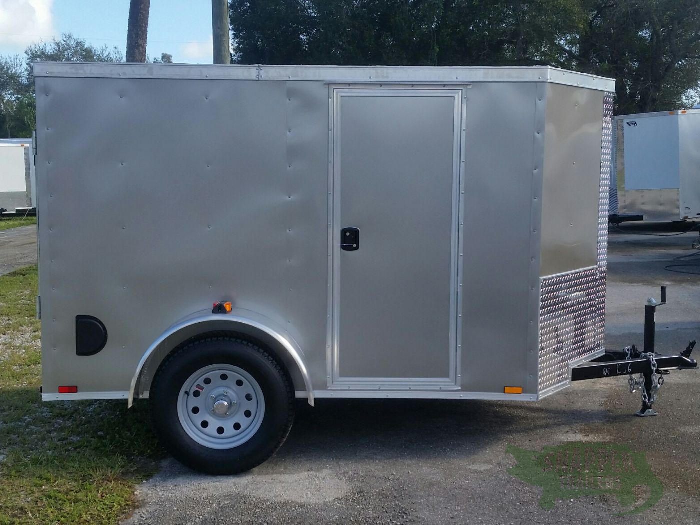Quality Cargo 5x8 SA Trailer - Pewter, Ramp, Side Door, Side Vents