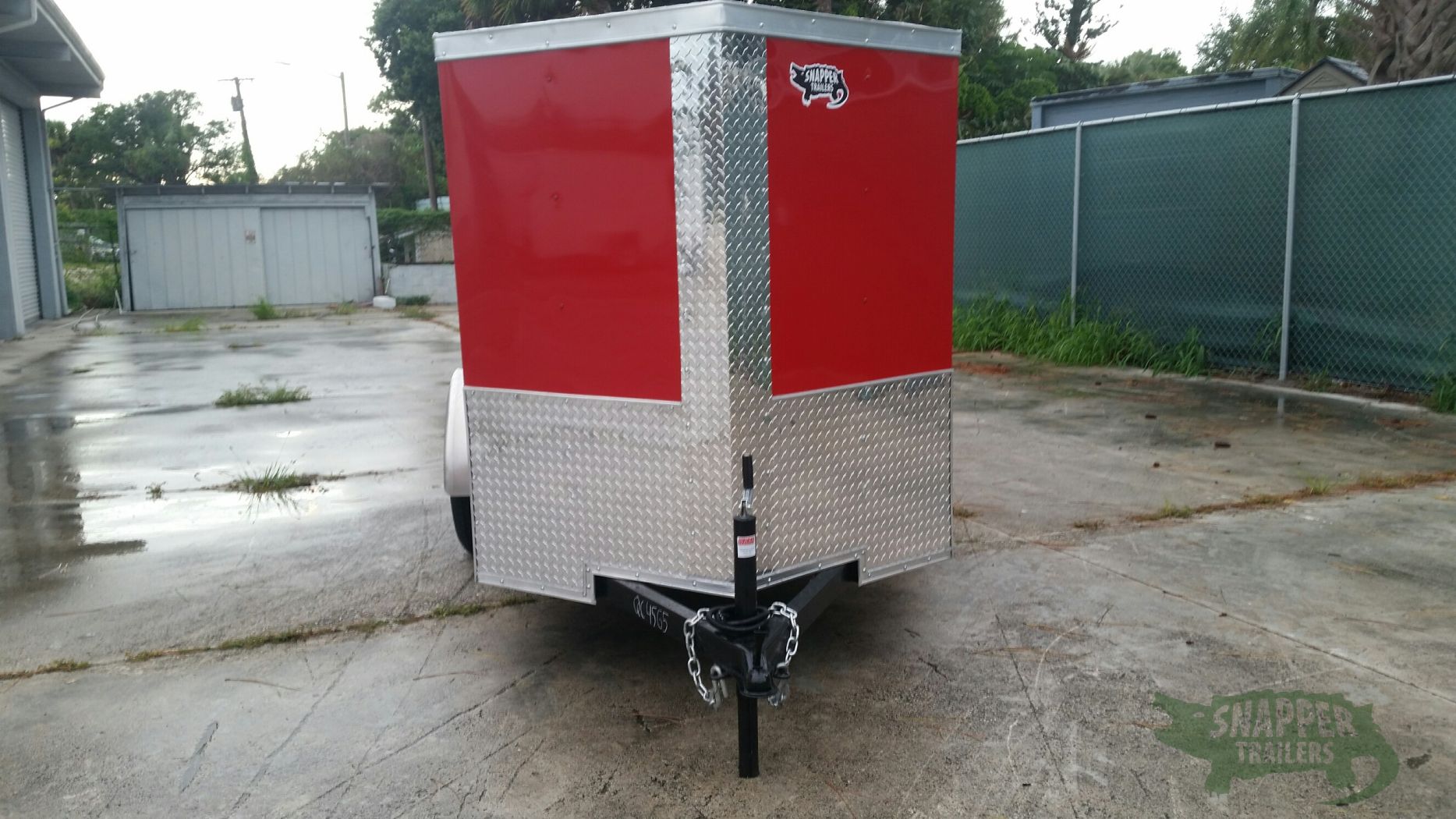 Quality Cargo 5x8 SA Trailer - Red, Ramp, Side Door, Side Vents - Image 14