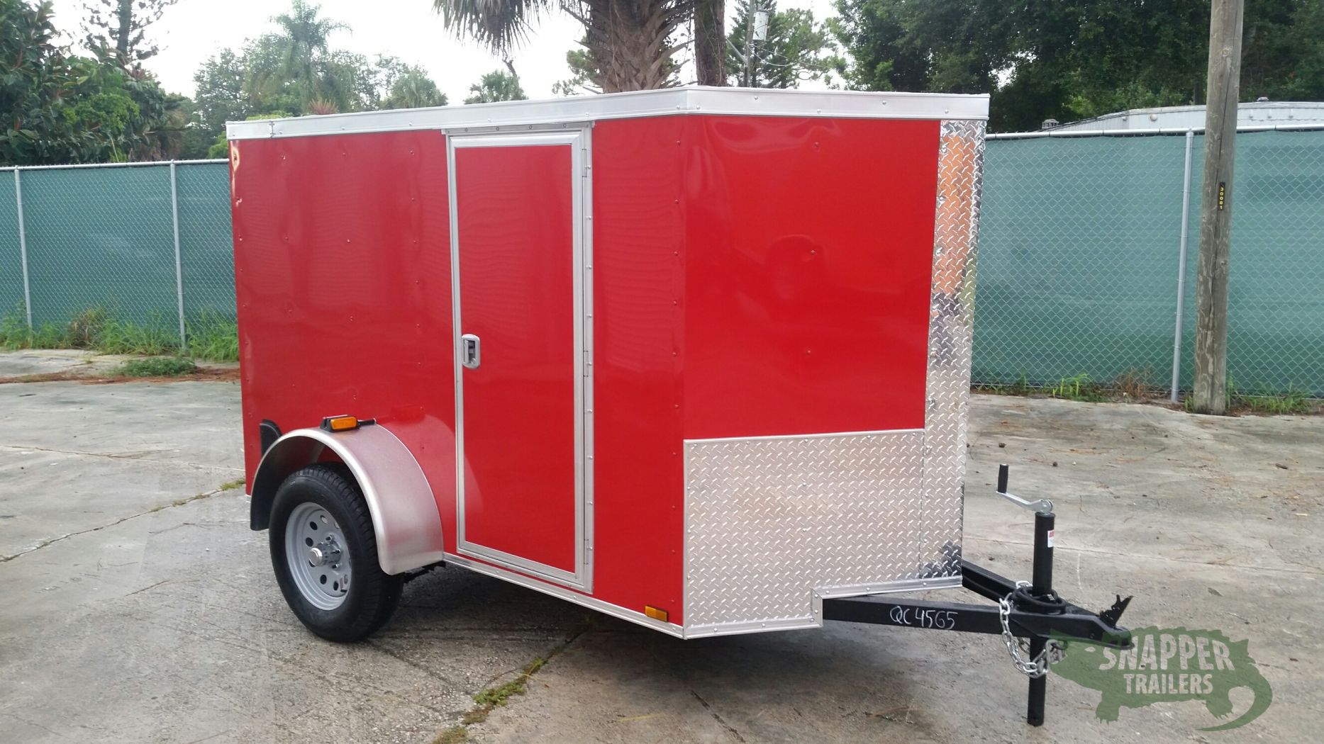 Quality Cargo 5x8 SA Trailer - Red, Ramp, Side Door, Side Vents - Image 13