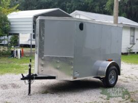 Alternative view of Quality Cargo 5x8 SA Trailer - Silver Frost, Ramp, Side Door, Side Vents