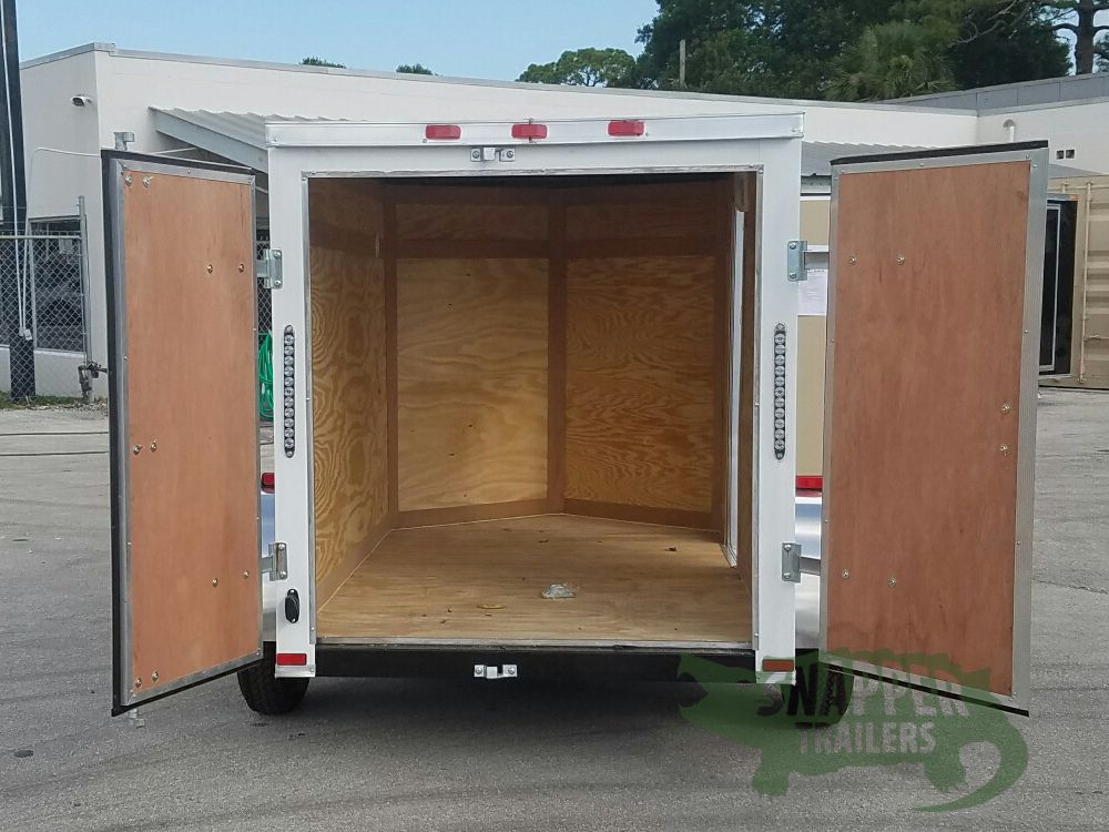 Quality Cargo 5x8 SA Trailer - White, Barn Doors, Side Door, Side Vents - Image 6