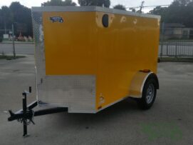 Alternative view of Quality Cargo 5x8 SA Trailer - Yellow, Ramp, Side Door, Side Vents